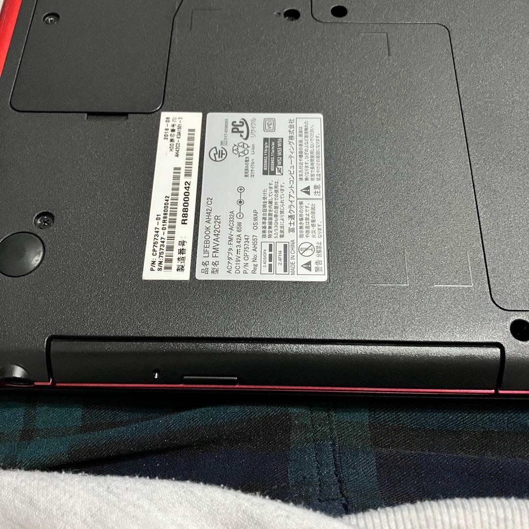 LIFEBOOK ルビーレッド AH42/C2 FMVA42C2 美品