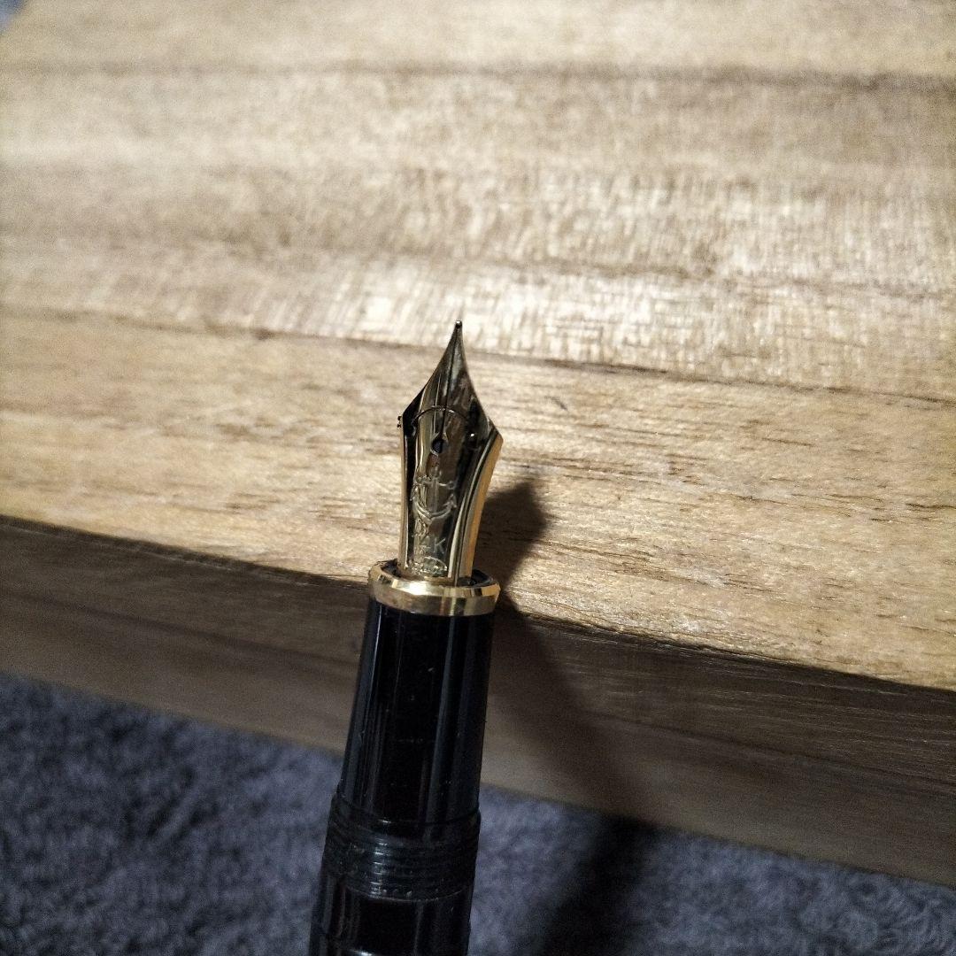 14K SAILOR 黒色プラスチック万年筆 金色装飾