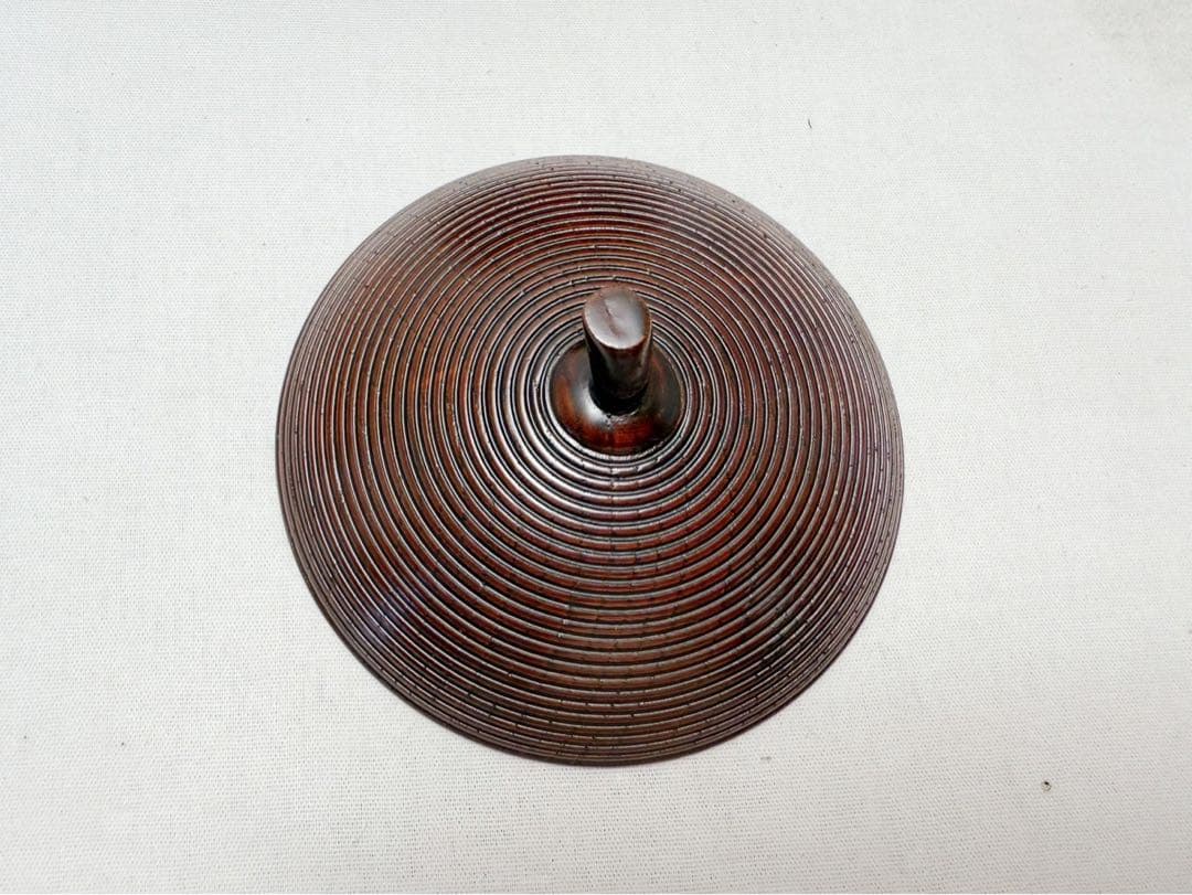 ほぼ未使用 茶道具 欅 天然木製 溜塗 千筋四段 千成瓢箪形 重箱 弁当 網