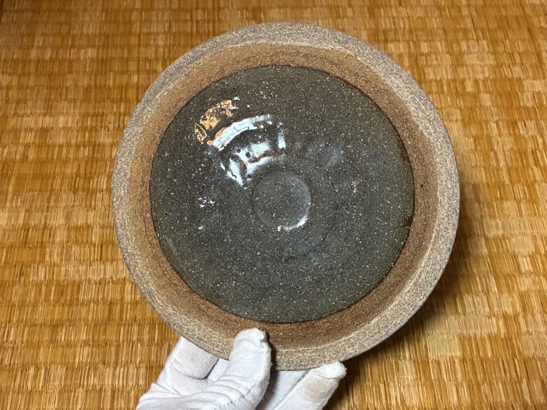 茶道具 唐津焼 水差し 平水指 作家物 在印 共箱