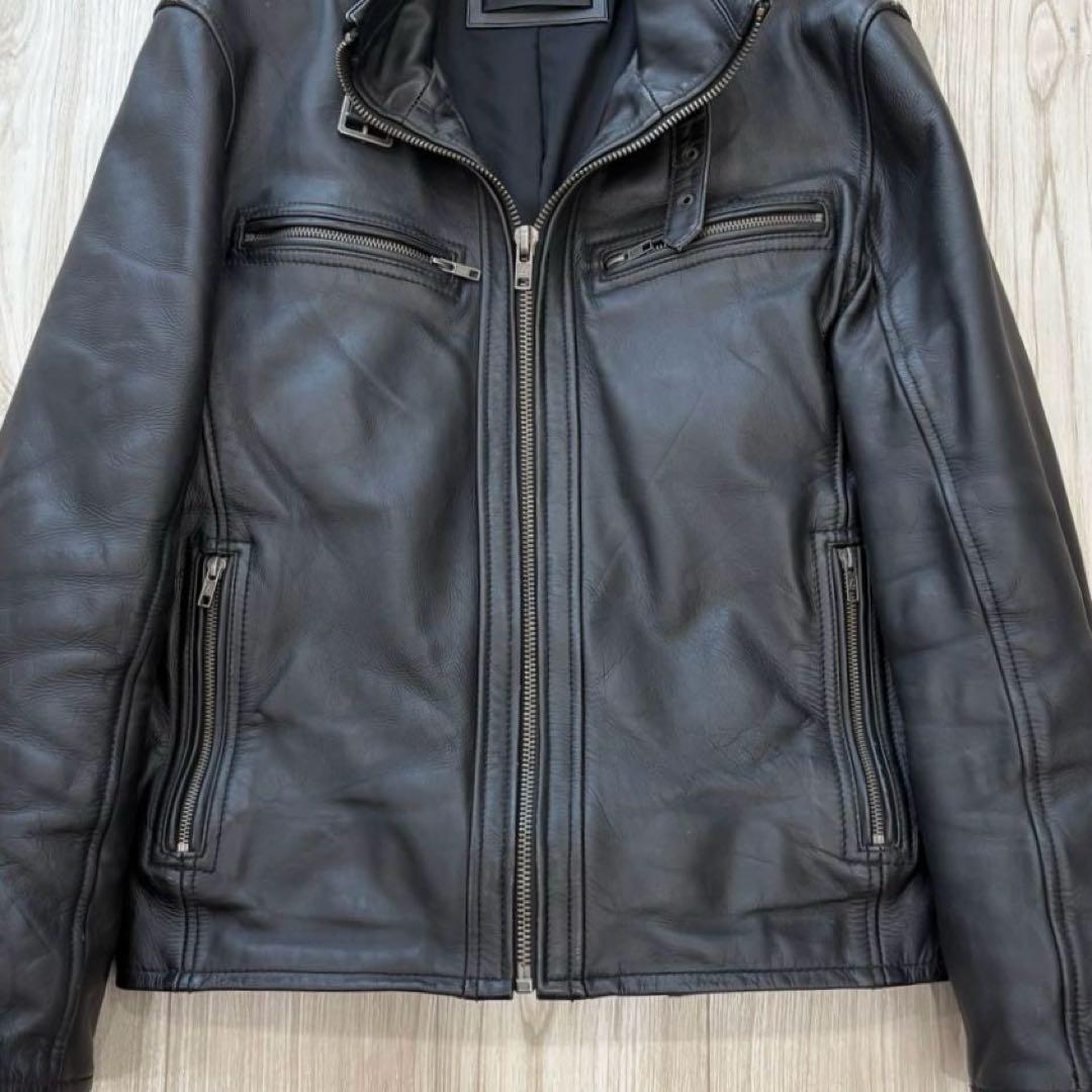 Liugoo Leathers レザージャケット ブラック L 牛革 中綿入り