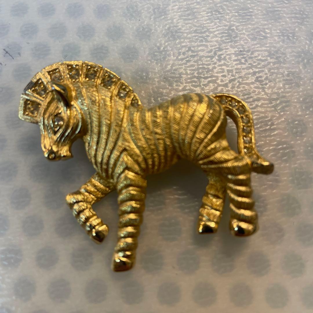 希少✨️美品✨️ディオール●ブローチ●ホース●ラインストーン●ゴールド●馬