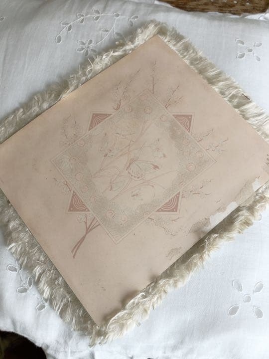 アンティーク　ラム　羊　シープ　パールブルー　イースター　グリーディングカード