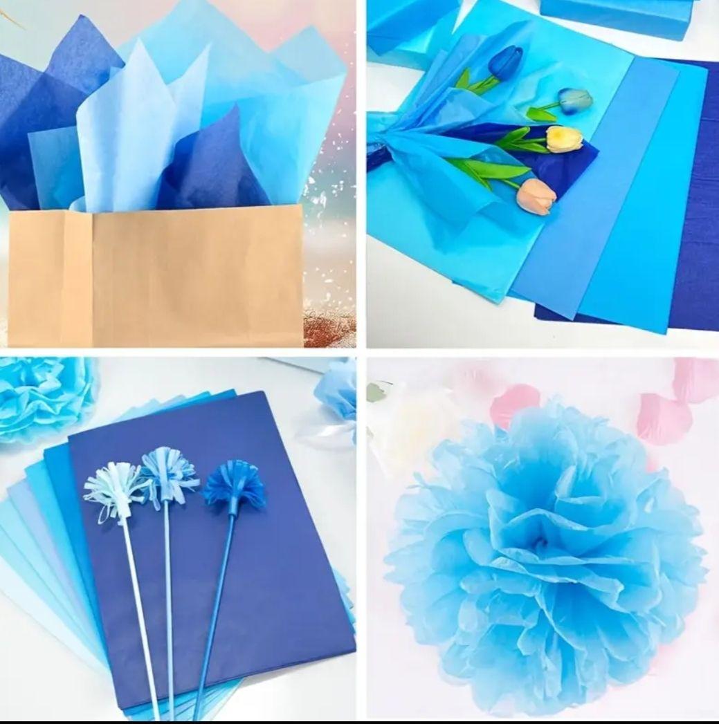 確認中　No.18　薄葉紙　ブルー系　5色×各5枚　計25枚