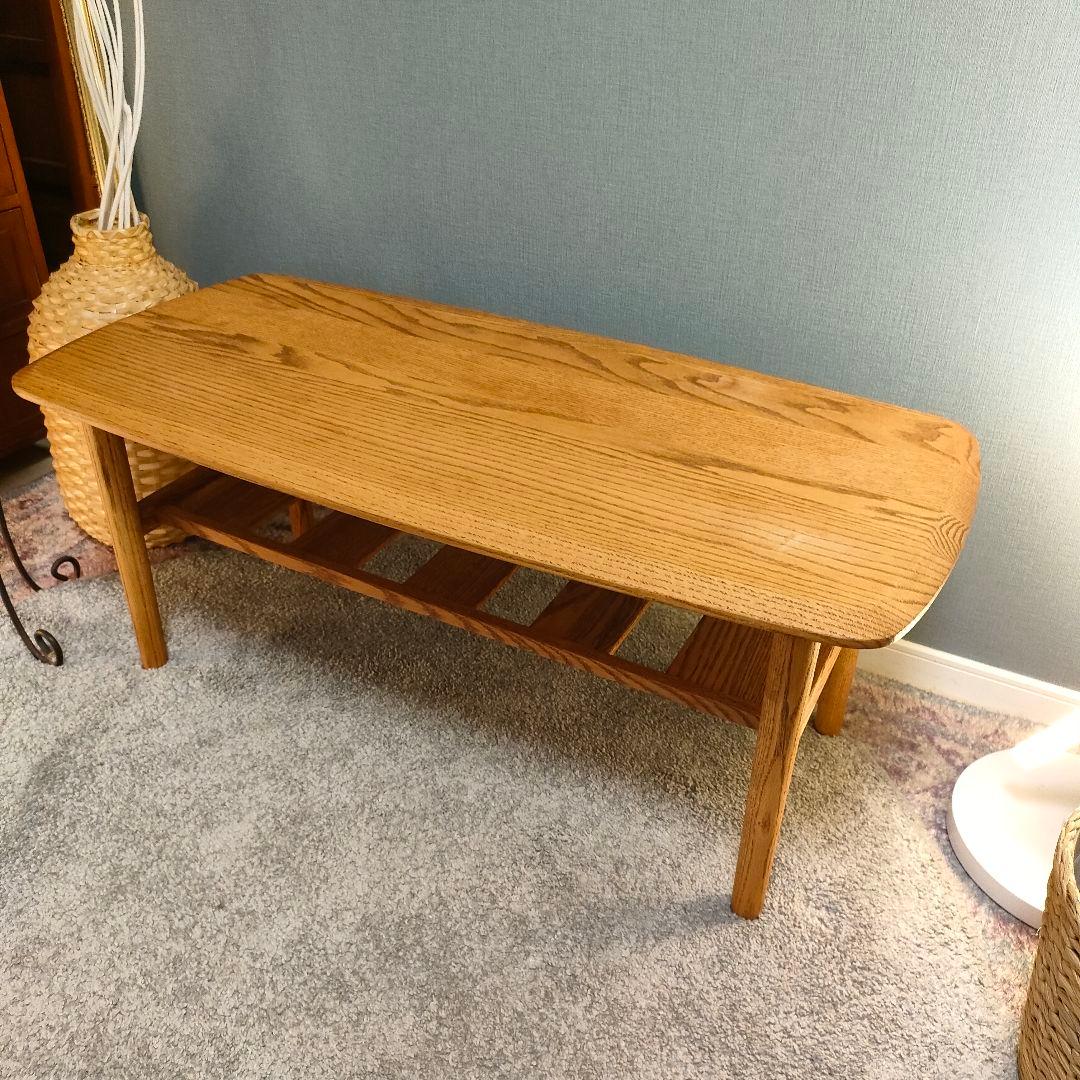 【ひつじ】MOMO NATURAL 収納棚付きローテーブル