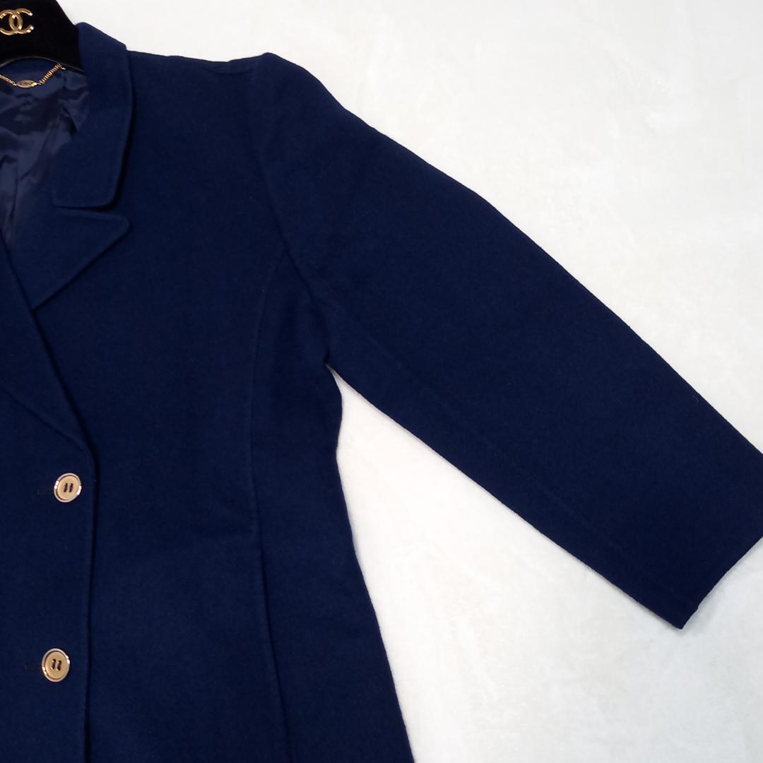 大きいサイズ✨アニオナ ダブルチェスターコート ダブルフェイス ネイビー