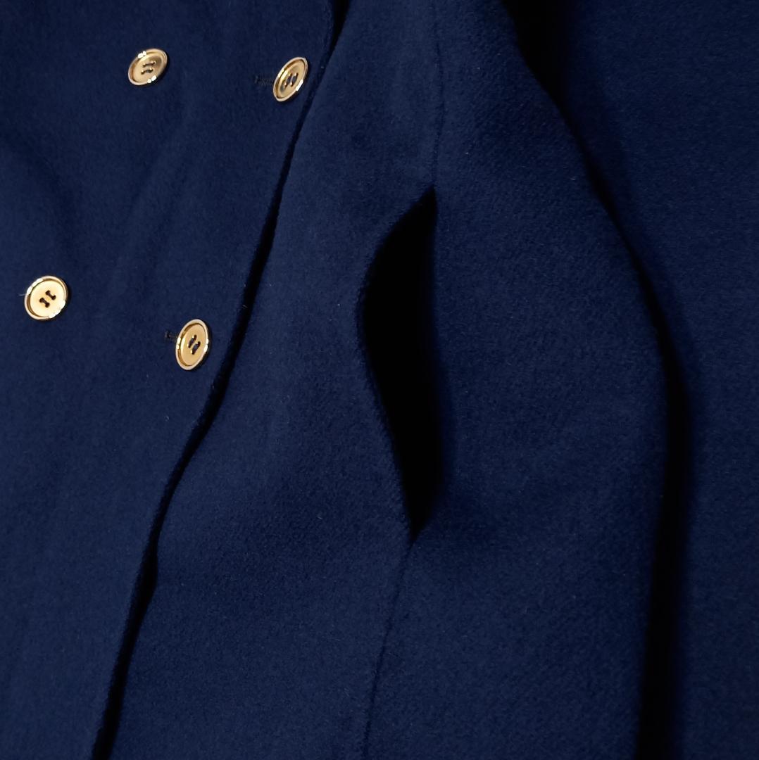 大きいサイズ✨アニオナ ダブルチェスターコート ダブルフェイス ネイビー