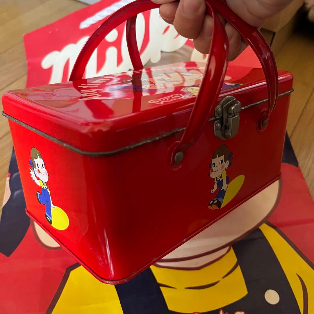 ペコちゃん　レトロ　ブリキ　空缶　紙袋　ポーチ