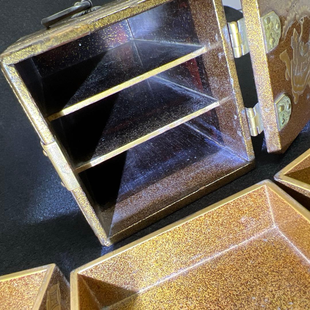 極上蒔絵小箪笥　木箱付　最大長さ約12㎝　東Y8-0105☆2Fチヒエ