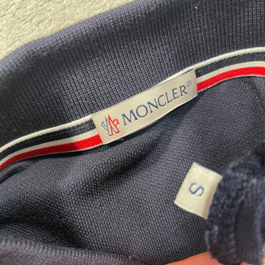 モンクレール　MAGLIA 半袖ポロシャツ ネイビー/ホワイト　S