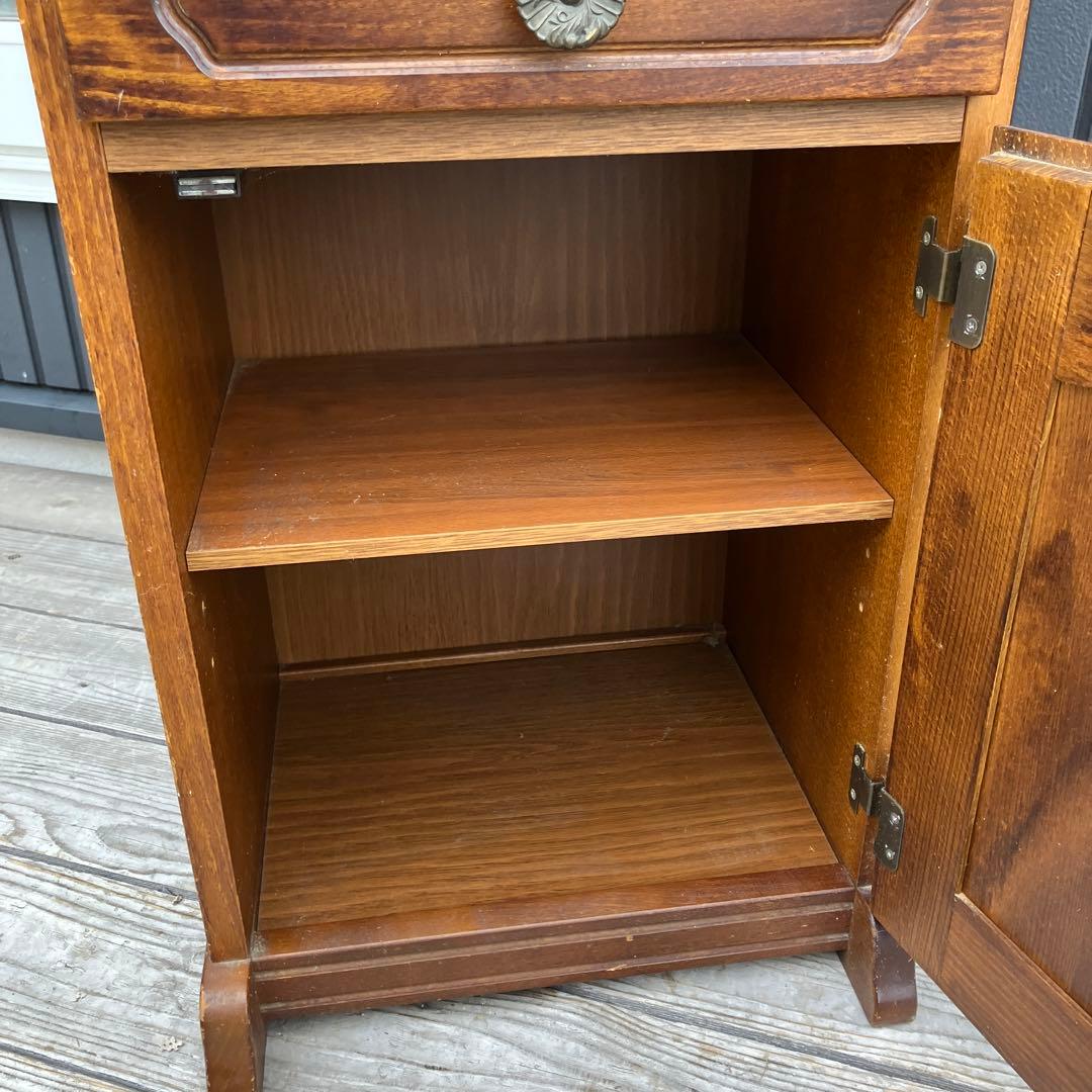 昭和レトロ カリモク コロニアル 木製コールキャビネット 飾り棚 古家具 電話台