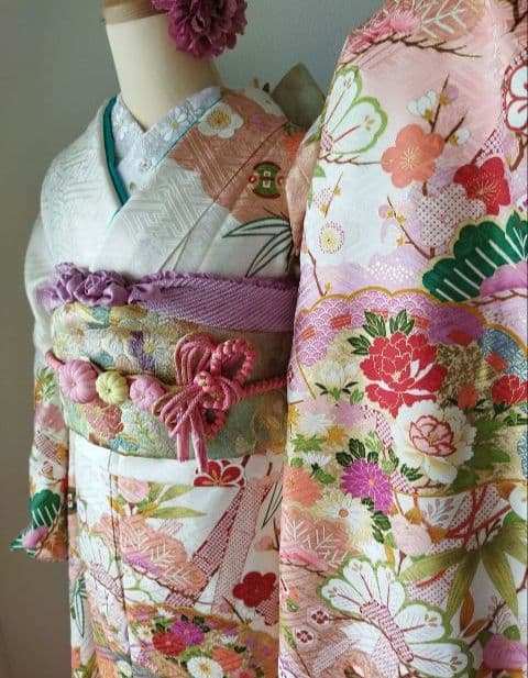 限定セール！1/18(日)まで　433.振袖7点セット 正絹　フルセット　成人式