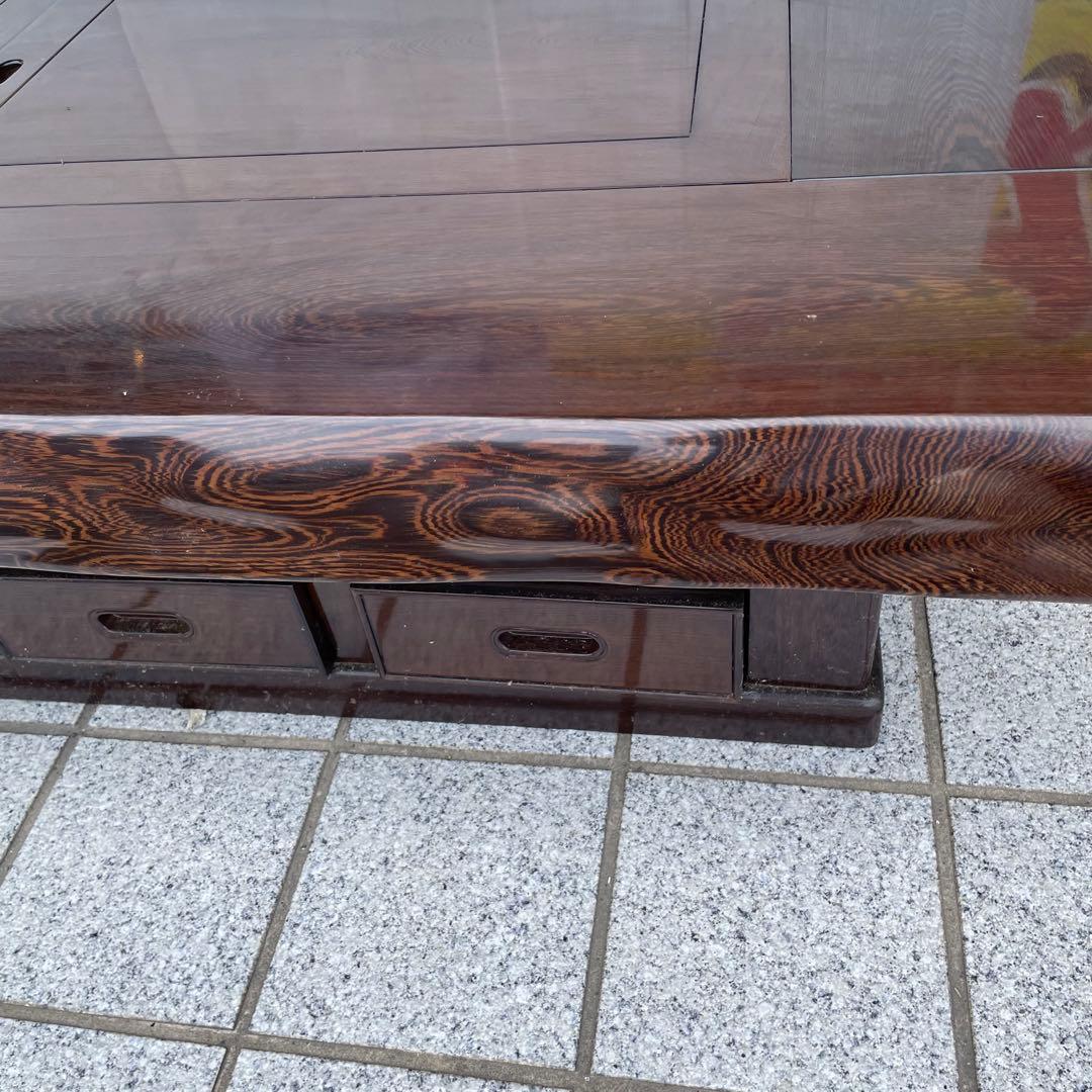 年代物　鉄刀木（タガヤサン）総無垢　関西火鉢　4尺　机　テーブル　和室　和風