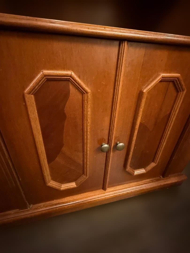 【週末限定セール】 収納棚 キャスター付き木製キャビネット アンティーク風