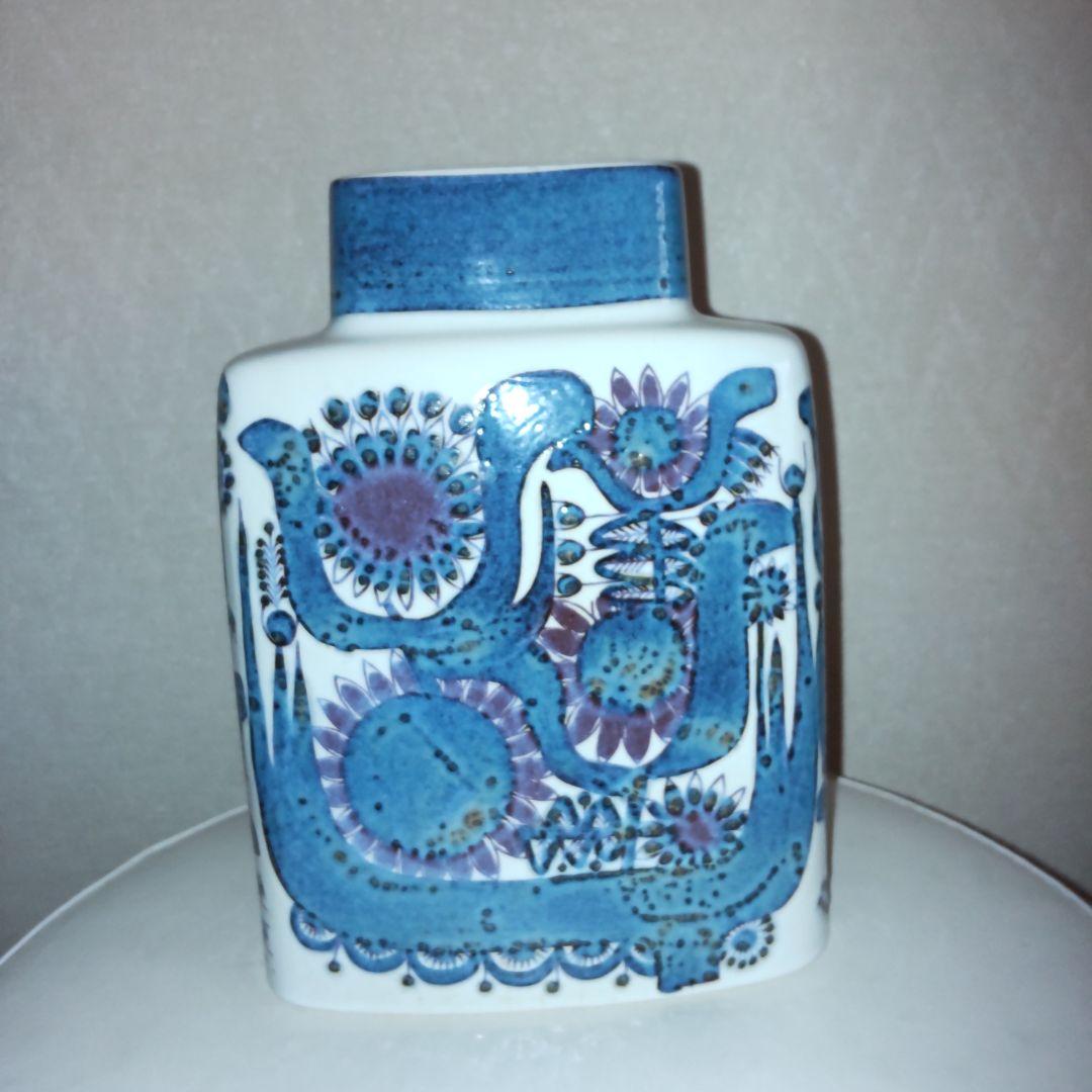 デンマーク製 ロイヤルコペンハーゲン青紫装飾 陶器花瓶
