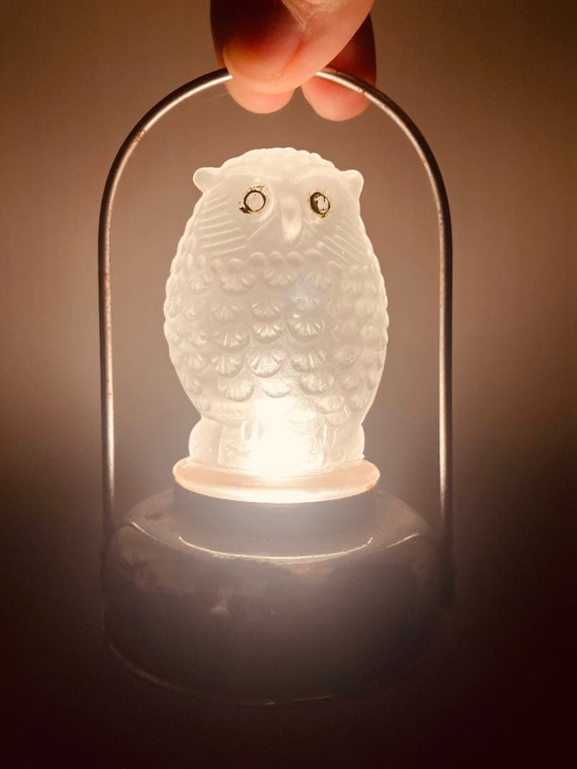 雰囲気抜群！ミミズク型豆ランプ◇豆ランタン◇アンティークランプ◇ビンテージランプ