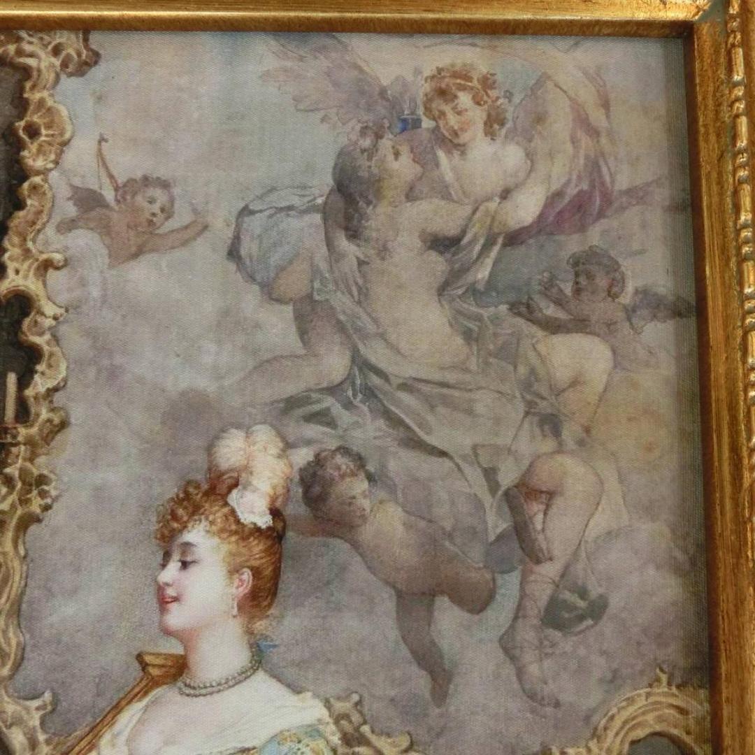 ロココ調　貴族の額絵　レッスン　アンティークゴールド　アクリルセット