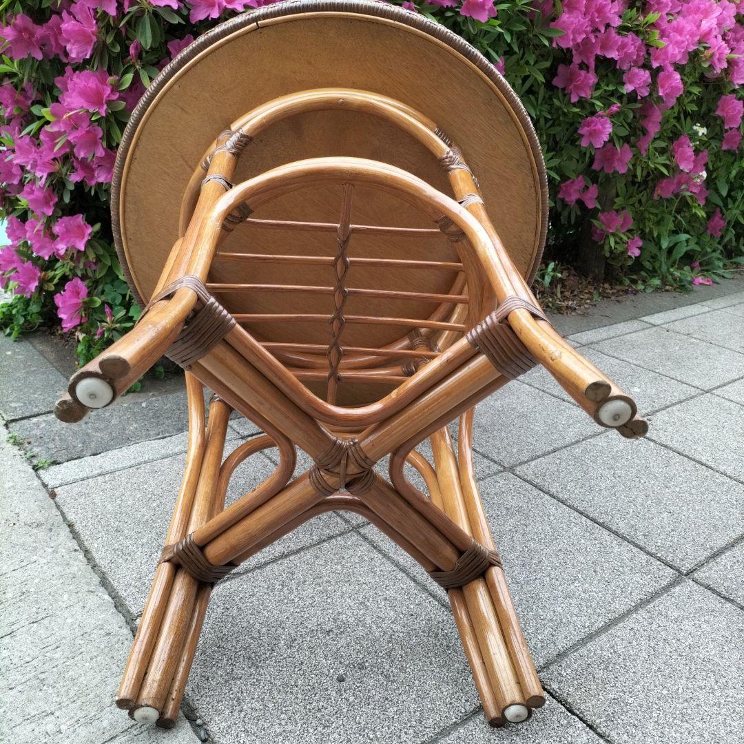 kazama/カザマ/ラタン/籐家具/テーブル/丸テーブル/ガラステーブル