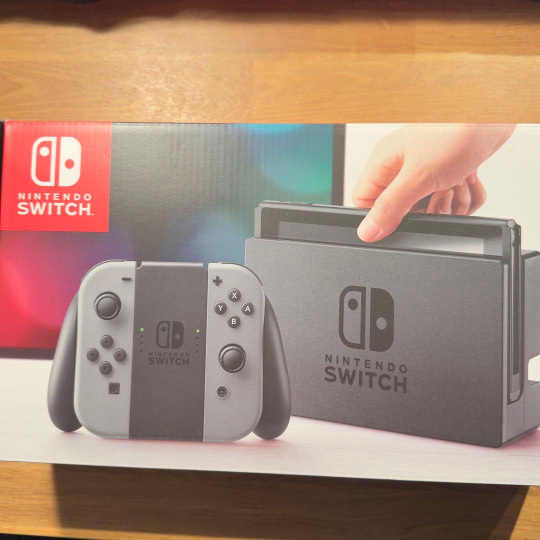 Nintendo Switch 本体 グレー ジョイコン、ソフトケース付き