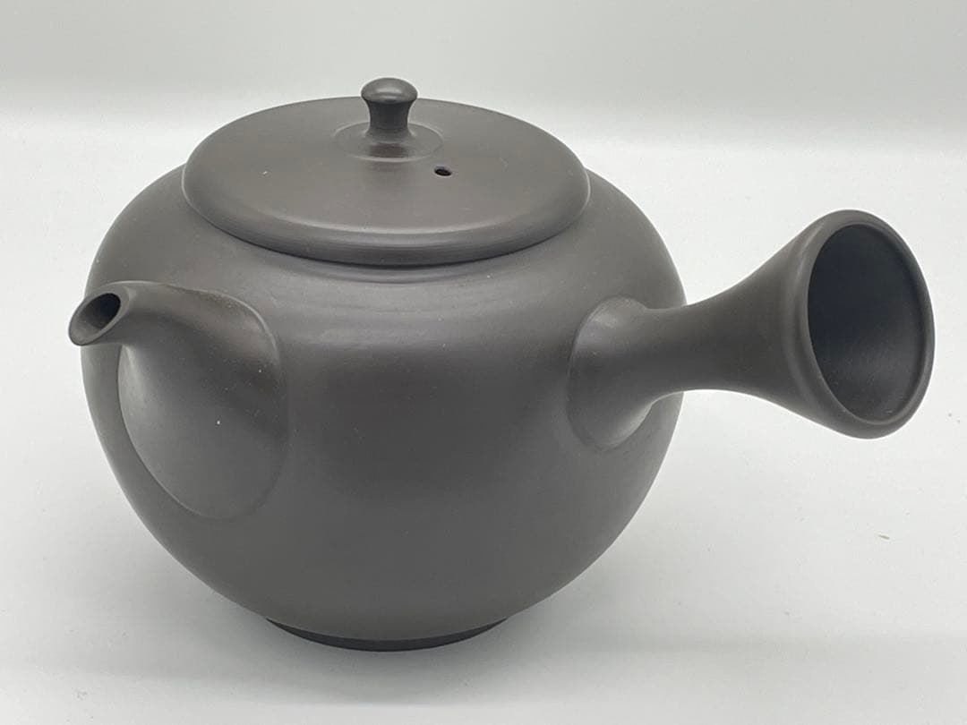 【美品】常滑焼 二代 間野舜園 茶注 急須 作彫刻文 煎茶道具 共箱 専用布付き