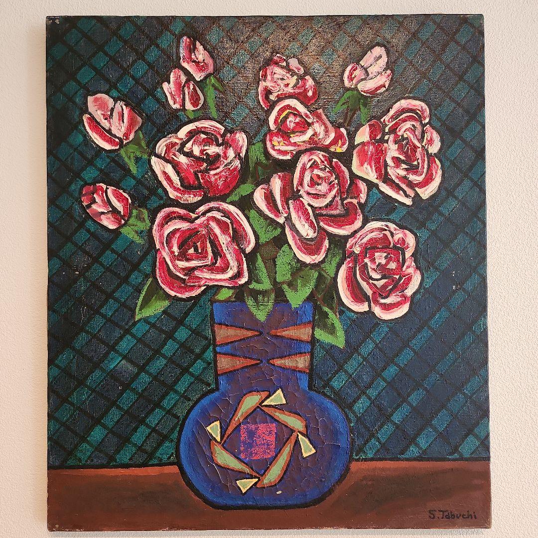 田渕眞兒　油絵　油彩　薔薇シリーズ　花　No.2-10+t+s