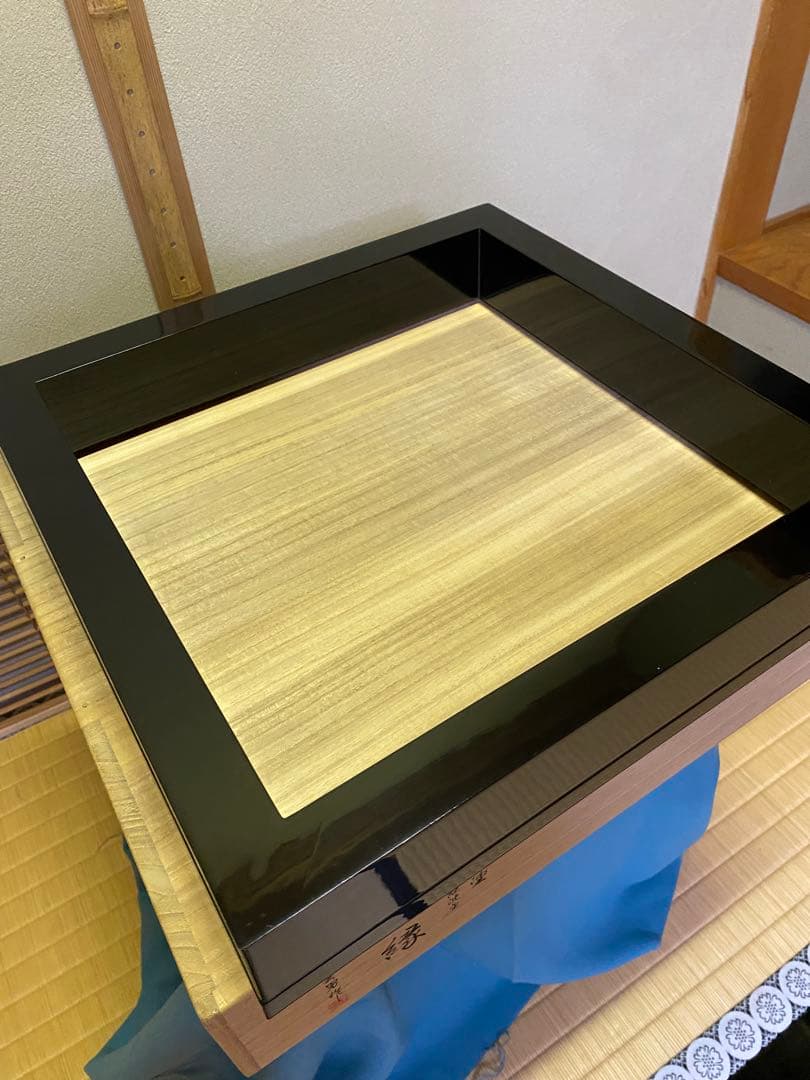 ⭐️本日限定⭐️茶道具/炉縁 輪島塗 前志芸男作 面独楽継絵沈金 溜塗炉縁　共箱