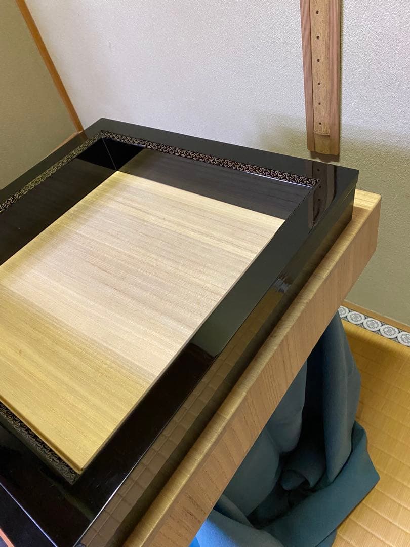 ⭐️本日限定⭐️茶道具/炉縁 輪島塗 前志芸男作 面独楽継絵沈金 溜塗炉縁　共箱