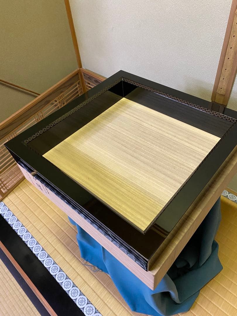 ⭐️本日限定⭐️茶道具/炉縁 輪島塗 前志芸男作 面独楽継絵沈金 溜塗炉縁　共箱