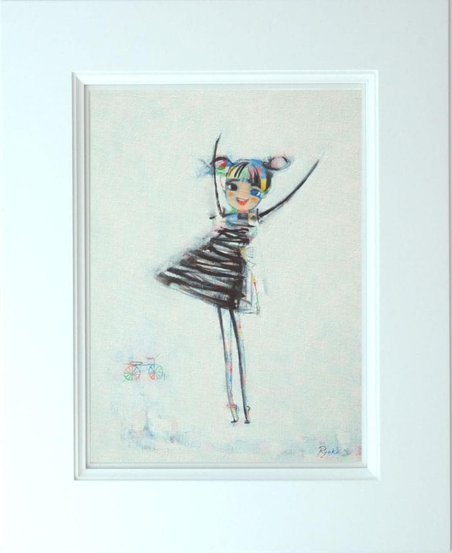 油絵 菅家令子 絵 絵画 インテリア 額付(銀）F4-080815 可愛い女の子