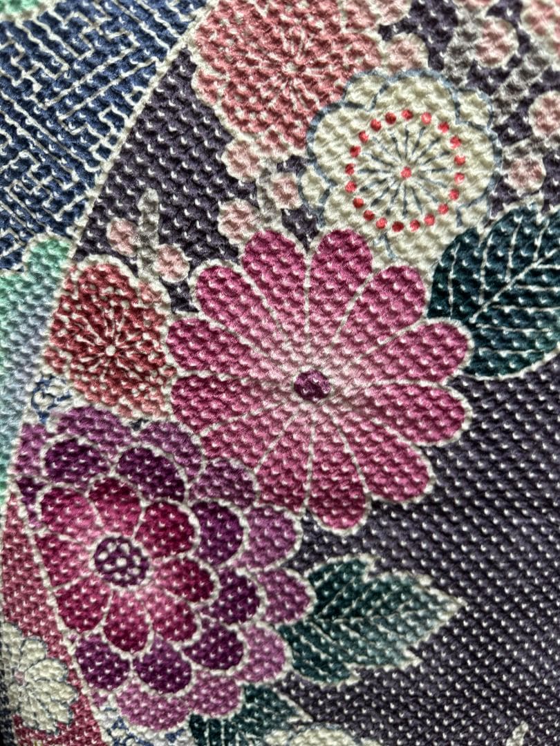 藤娘きぬたや 総絞り 薄紫系 熨斗柄 小紋バック振袖 フルセット 落款あり