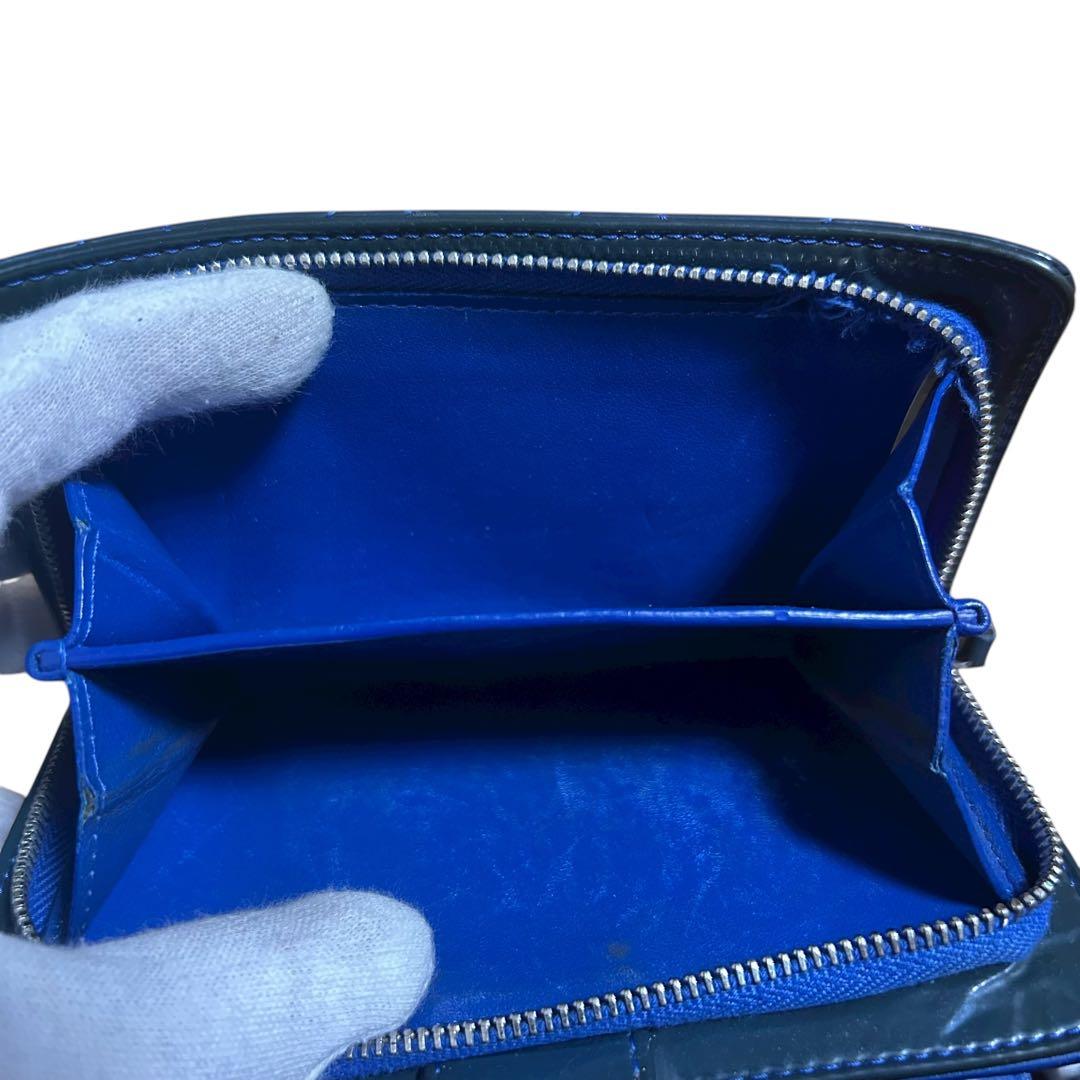 H*i様 CHANEL グリーン ラムスキン マトラッセ 二つ折り財布 コンパク