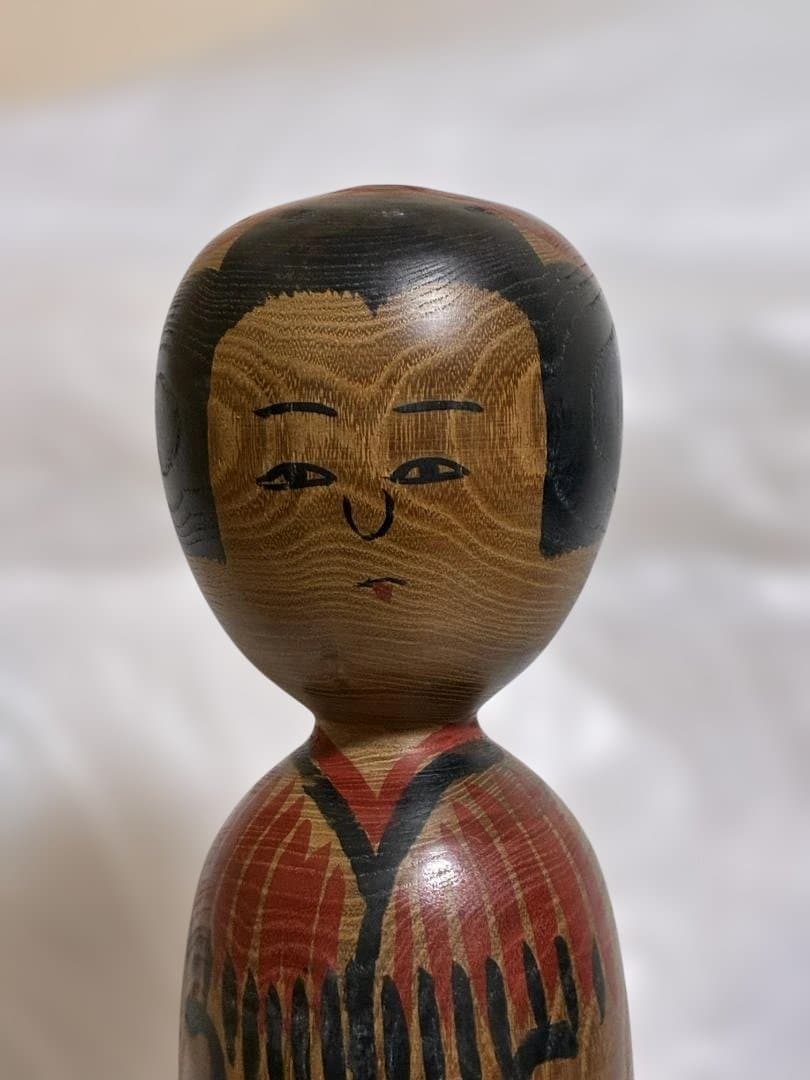 伝統的な木地山系木地山こけし 現代の名工 小椋久太郎作 高さ約38.2cm