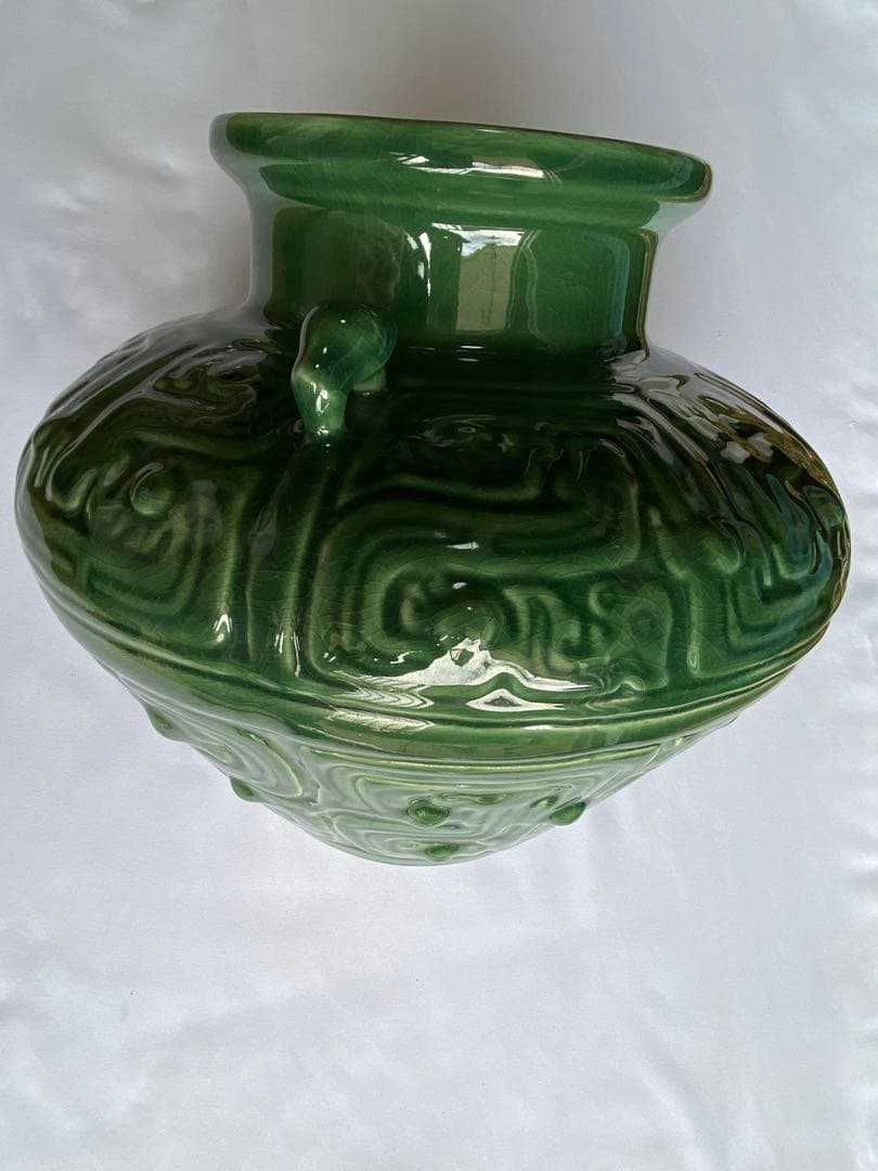 台湾官窯瑞獸双耳壺