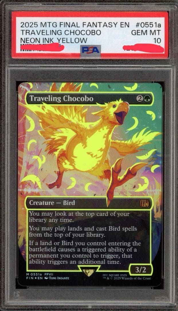 PSA10 MTG 旅するチョコボ　ネオンインクfoil　黄色 PSA