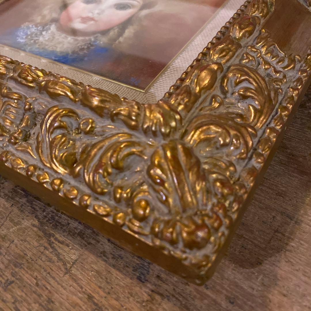 久保田政子 油彩画 額縁付き アンティーク 絵画 上品なドールの油彩画