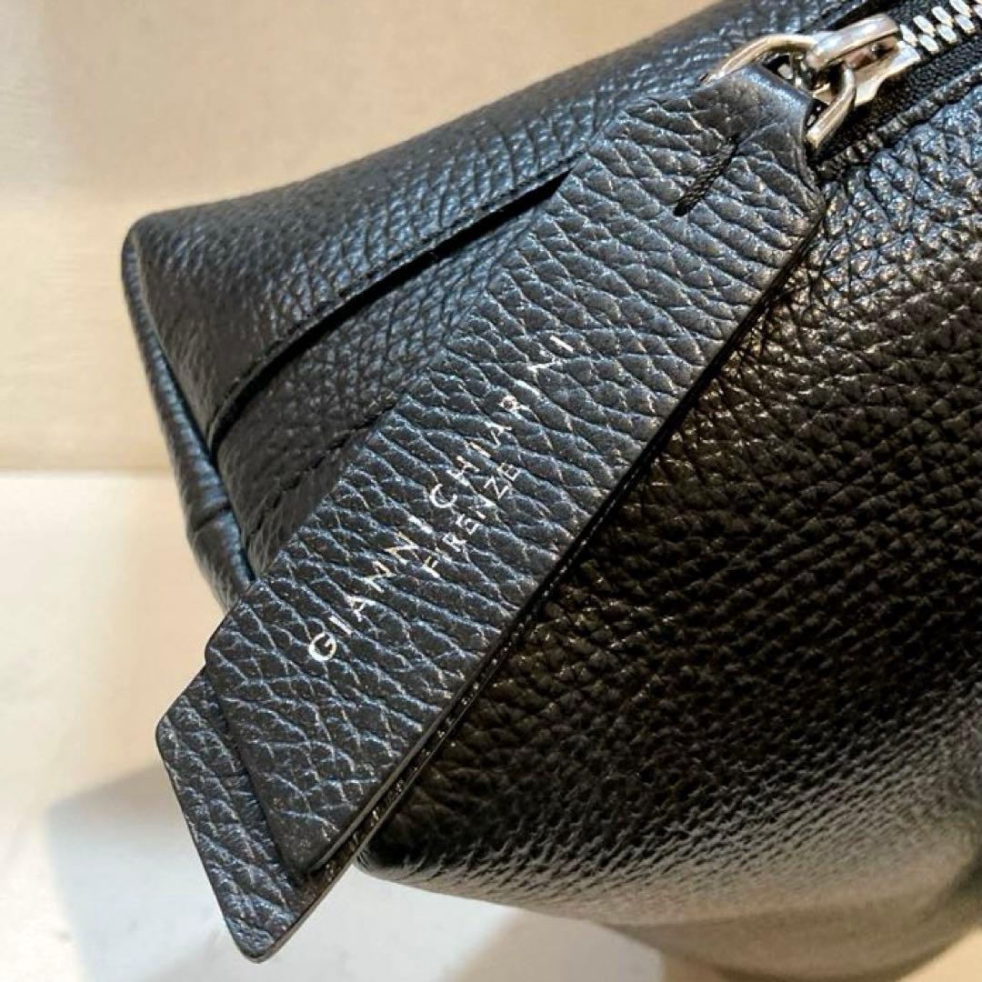【美品】GIANNI CHIARINI アリファ 2WAY レザーバッグ M 黒