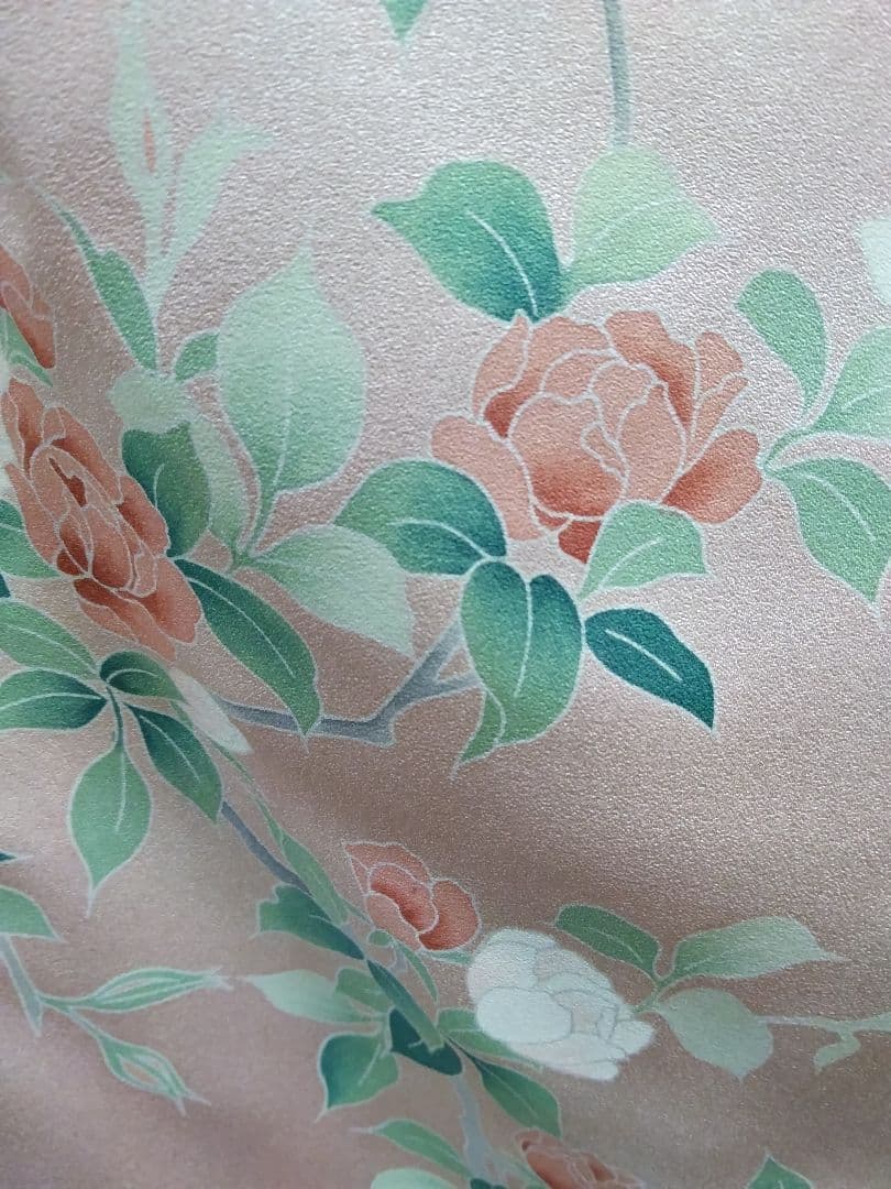 専用 最終値下げ F‐283 付下げ 薄ピンク 袷 枝花 暈し 重ね衿付 美品