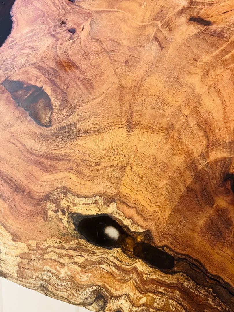 けやき　輪切りテーブル　一枚板　ローテーブル サイドテーブル　レジンテーブル