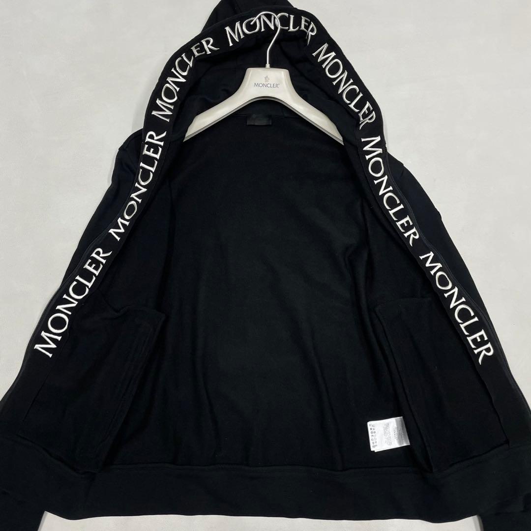 極美品 XLサイズ MONCLER モンクレール 襟ロゴ ジップパーカー