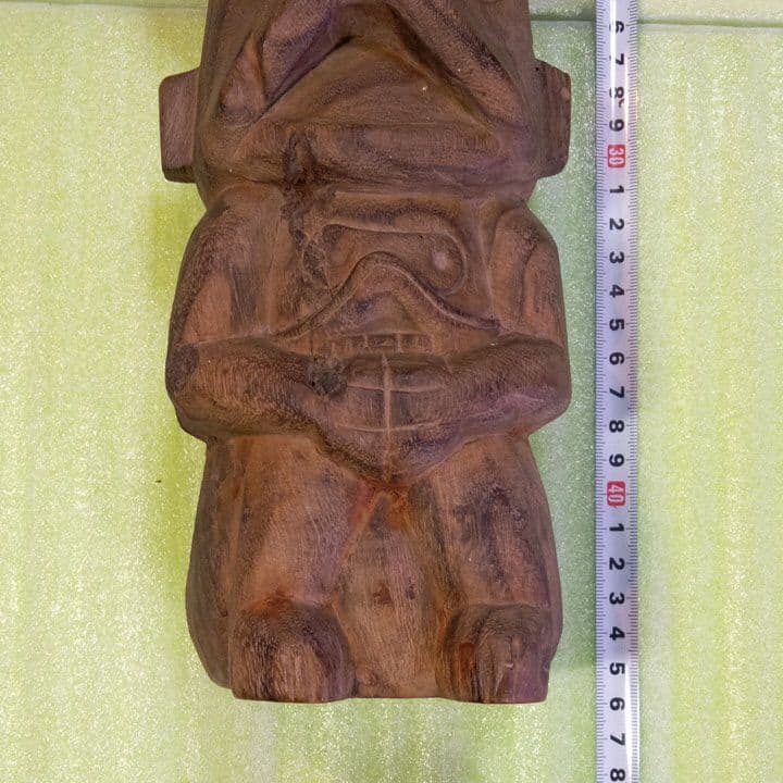 ミャンマー　木彫像　オブジェ　木製　木彫り　雑貨　インテリア　置物　魔除け