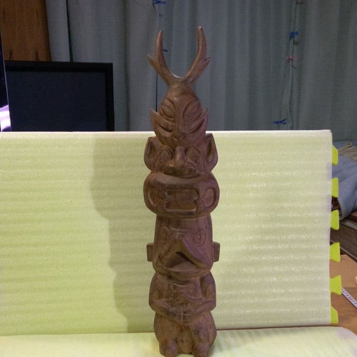 ミャンマー　木彫像　オブジェ　木製　木彫り　雑貨　インテリア　置物　魔除け