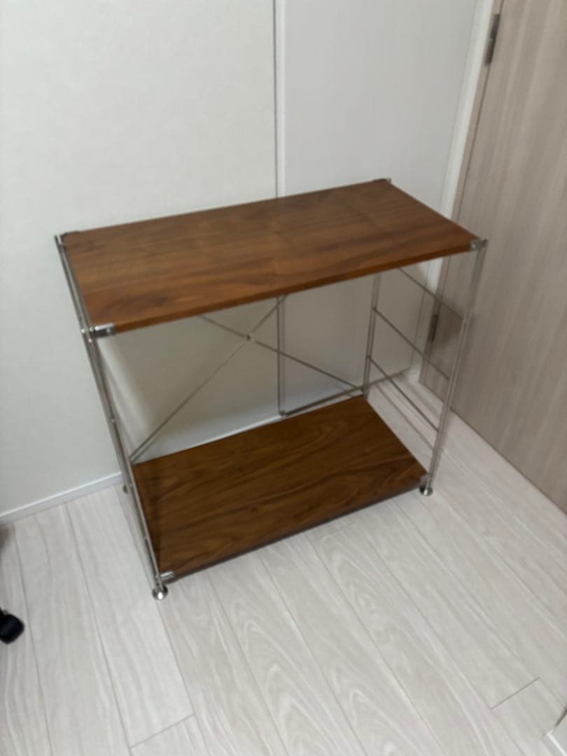 無印良品ステンレスユニットシェルフ ワイド　小　ウォルナット
