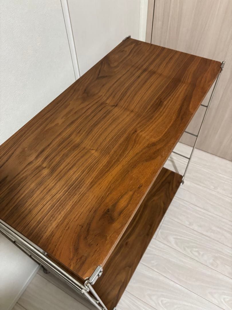 無印良品ステンレスユニットシェルフ ワイド　小　ウォルナット