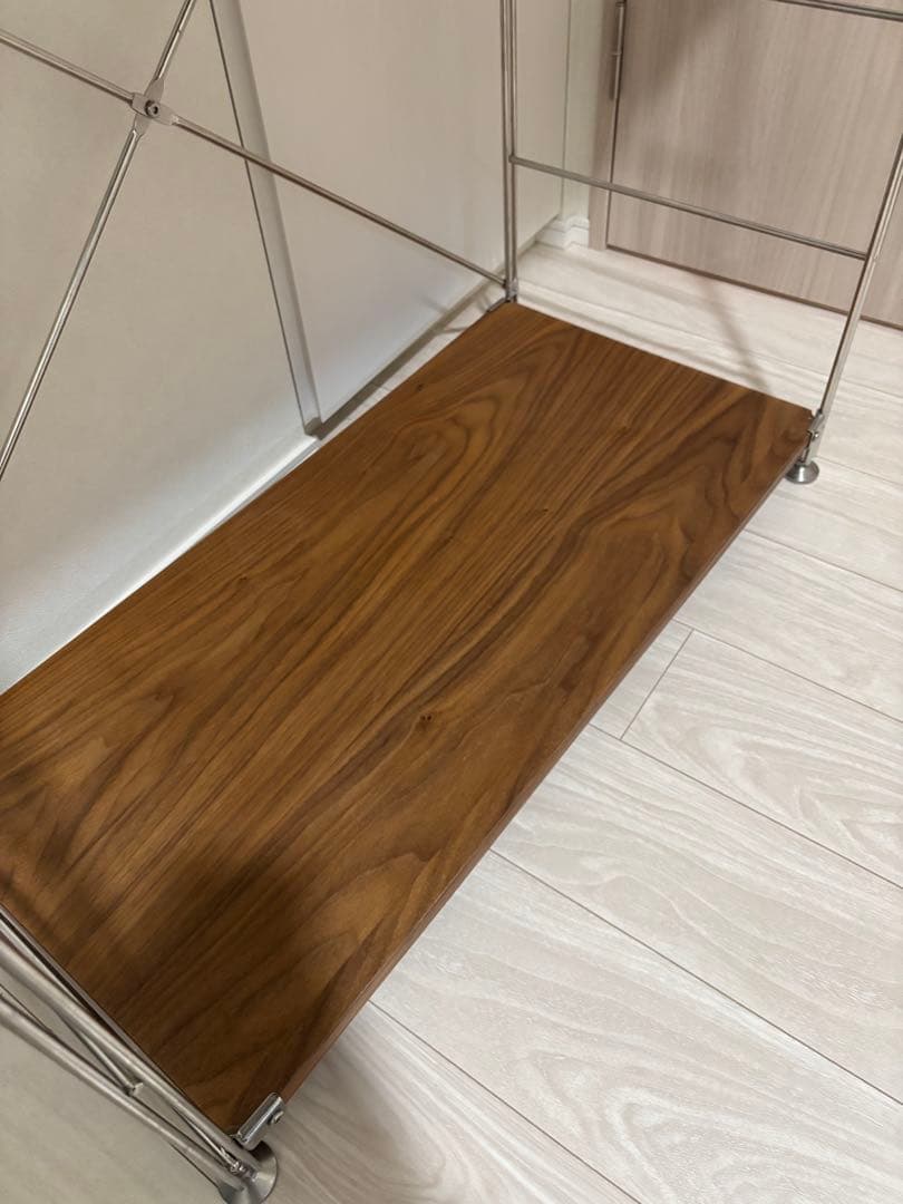 無印良品ステンレスユニットシェルフ ワイド　小　ウォルナット