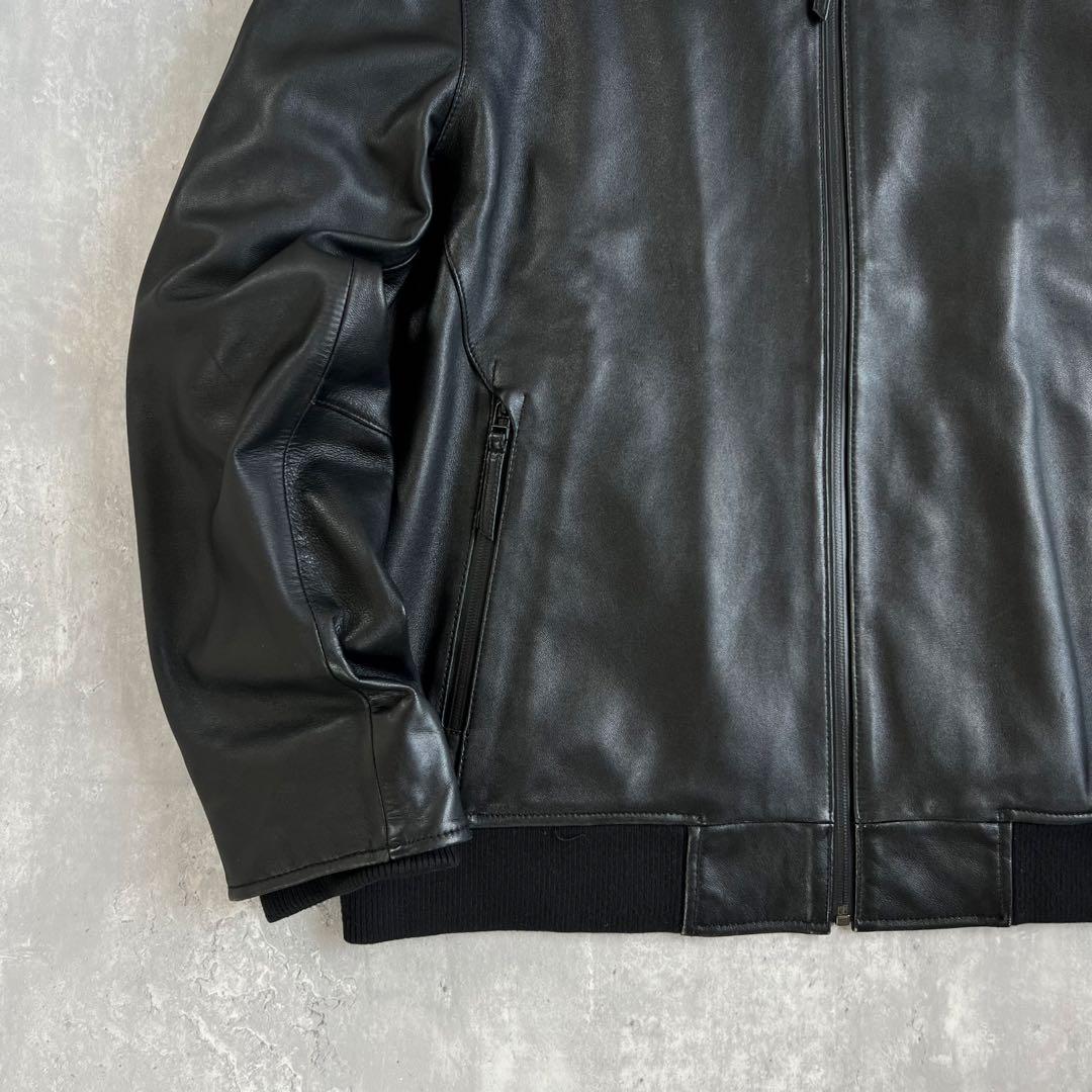 00s　Eddie Bauer　ストームレザー　スタンドカラージャケット　L