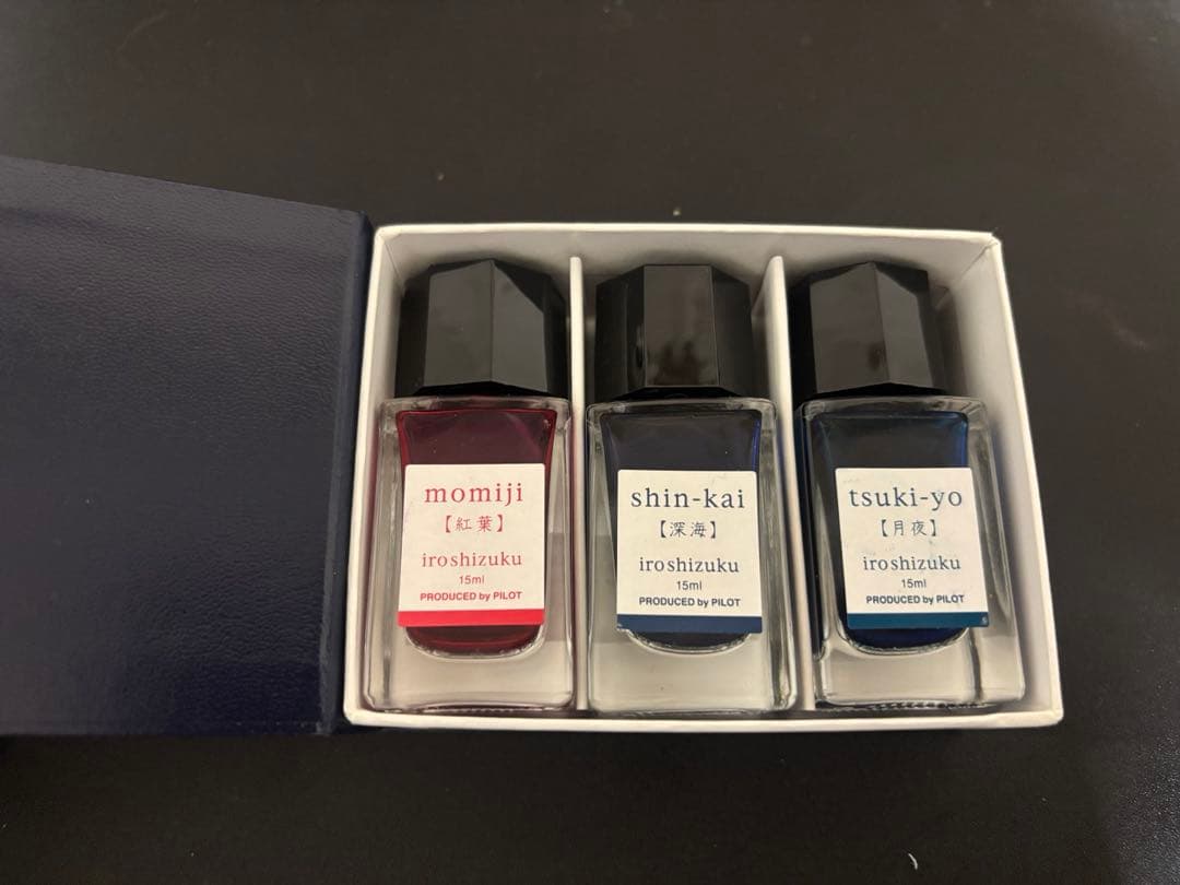 新品 PILOT 色彩雫 紅葉 深海 月夜 3色インクセット　パイロット