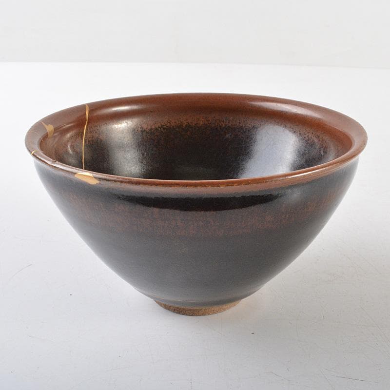 中国　禾目天目茶碗　金継ぎ直しあり　C　R6105