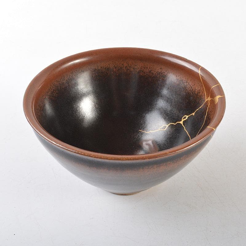 中国　禾目天目茶碗　金継ぎ直しあり　C　R6105