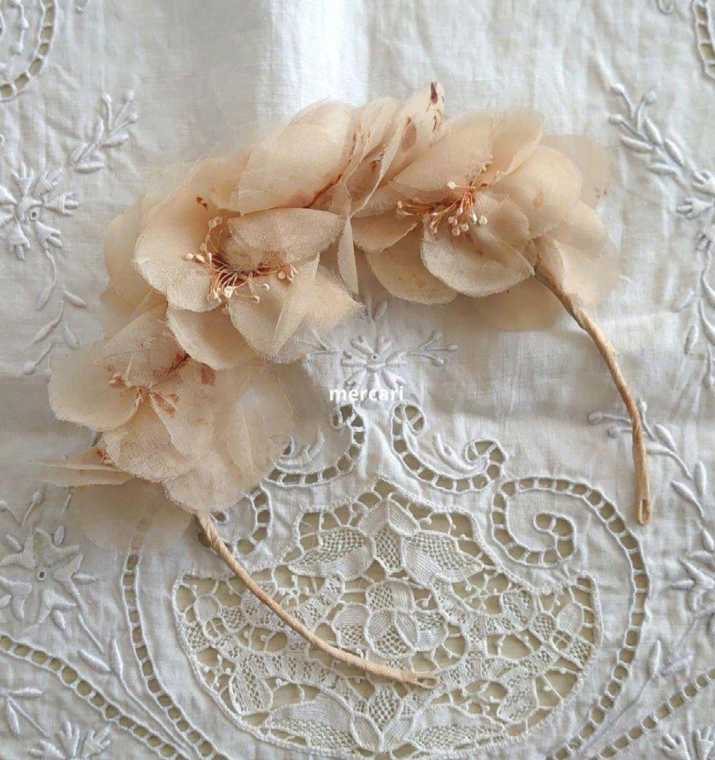 フランス製　アンティーク 初聖体のオモニエール シルクリボンとレースフリル