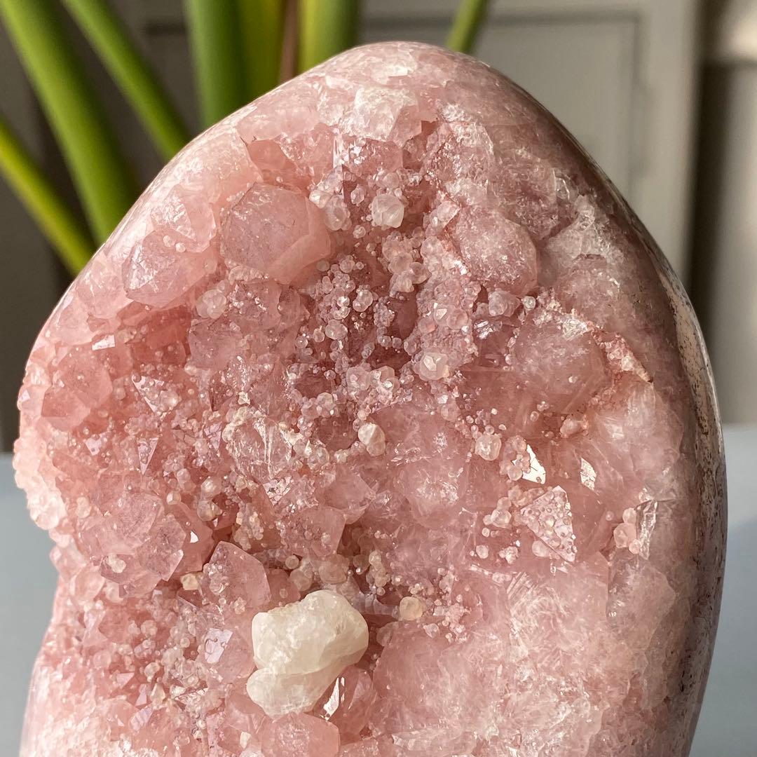 【 天然石 どっしり ピンクアメジスト 原石 ドーム 約1.1kg